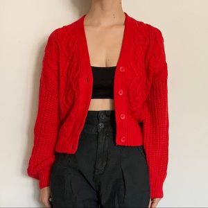 Urban Outfitters cropped cable knit cardigan